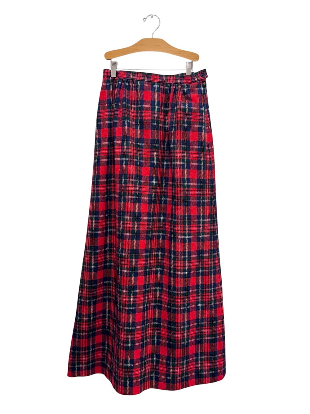 Vintage Pendleton Tartan Wool Maxi Skirt Preppy Academia Fall Red Black Sz12 (S)